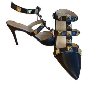 High heel shoes black/gold